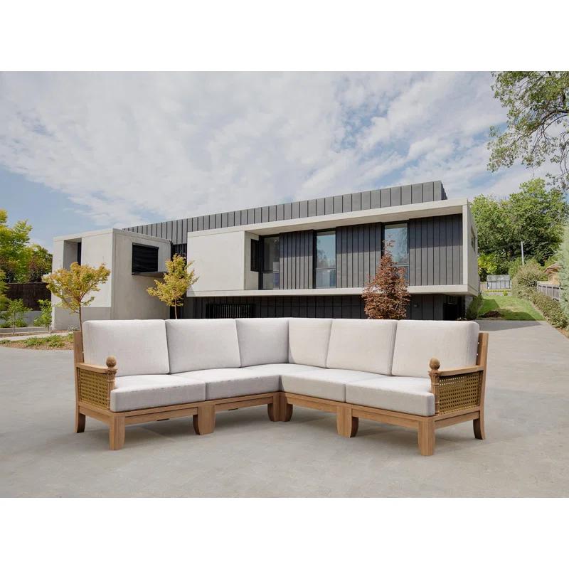 Anderson Teak Teak Outdoor Patio Sectional with Sunbrella® Cushions