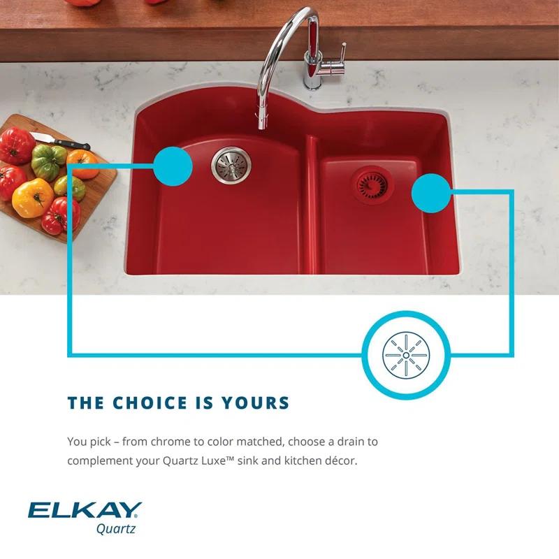 Elkay ELXU3322CN0 Quartz Luxe 33" L x 19" W Double Basin Undermount Kitchen Sink