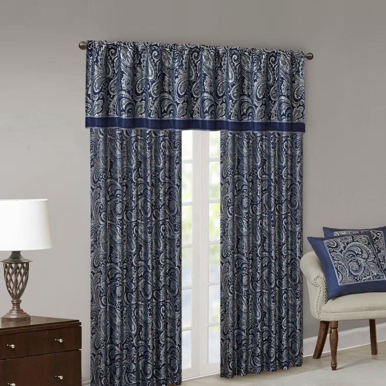 Madison Park Aubrey Jacquard Single Window Valance