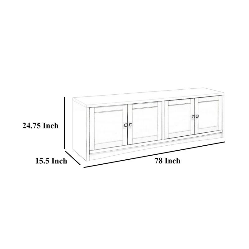 Benjara Donna TV Stand Media Cabinet With 4 Doors, Melamine 78 Inch