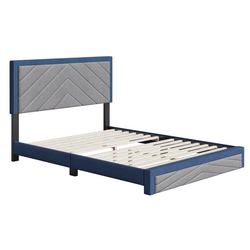 Boyd Sleep Barcelona Linen or Faux Leather Upholstered Platform Bed Frame with Adjustable Headboard, Heavy Duty Slat Support System, No Box Spring Required - Boyd Sleep