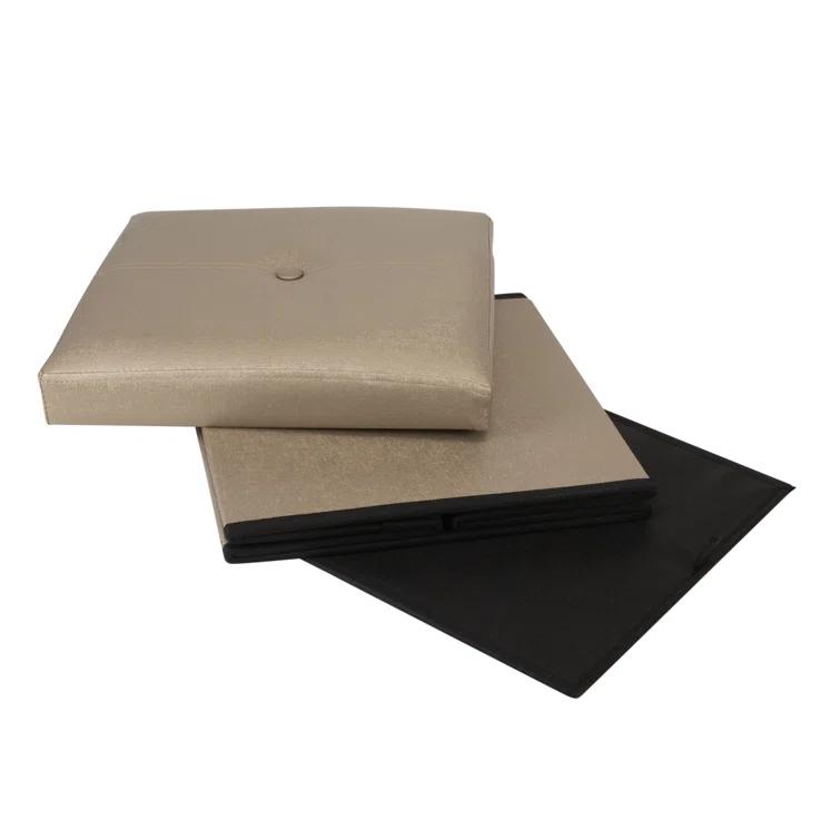 Simplify Luxora Faux Leather Ottoman