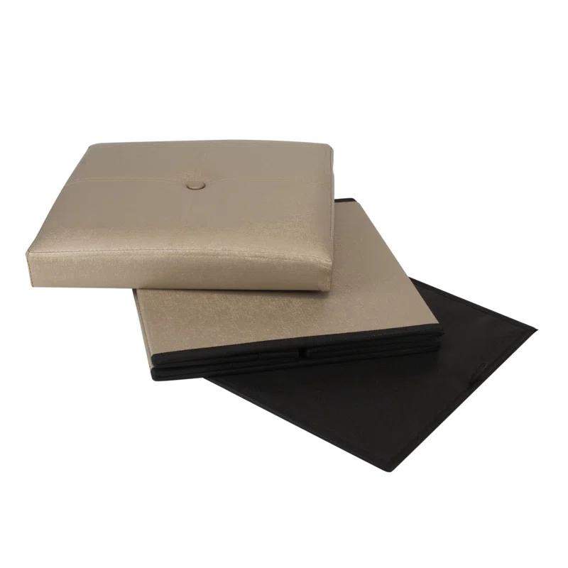 Simplify Luxora Faux Leather Ottoman
