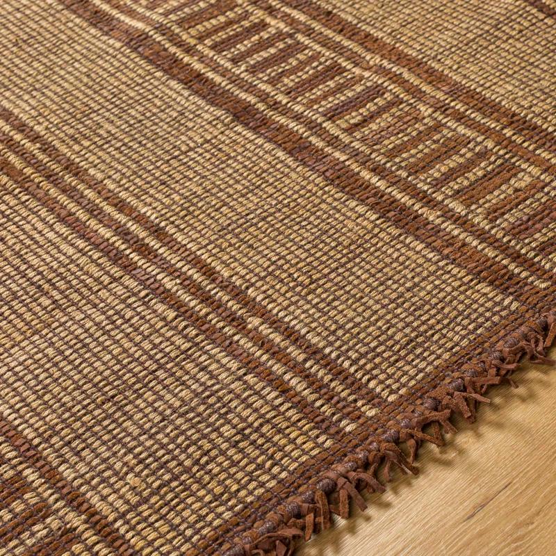 Birch Lane™ Rectangle Beckey Striped Handmade Flatweave Area Rug in Brown/Camel