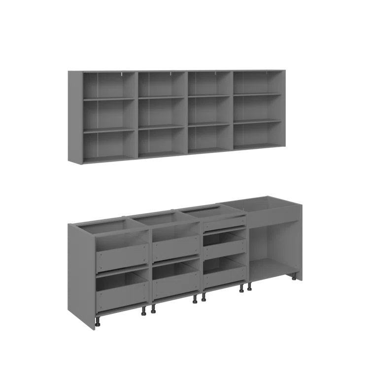 WALLKITCHENS FK-FUSION 103'' W x 96'' H Medium Density Fiberboard (MDF) Kitchen Cabinet Set Ready-to-Assemble