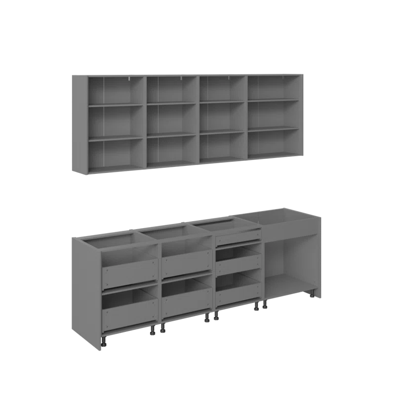 WALLKITCHENS FK-FUSION 103'' W x 96'' H Medium Density Fiberboard (MDF) Kitchen Cabinet Set Ready-to-Assemble