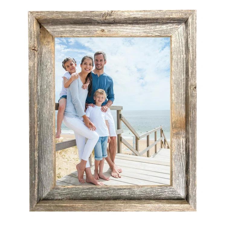 Millwood Pines Kattan Weathered Gray Wood Beveled Picture Frame