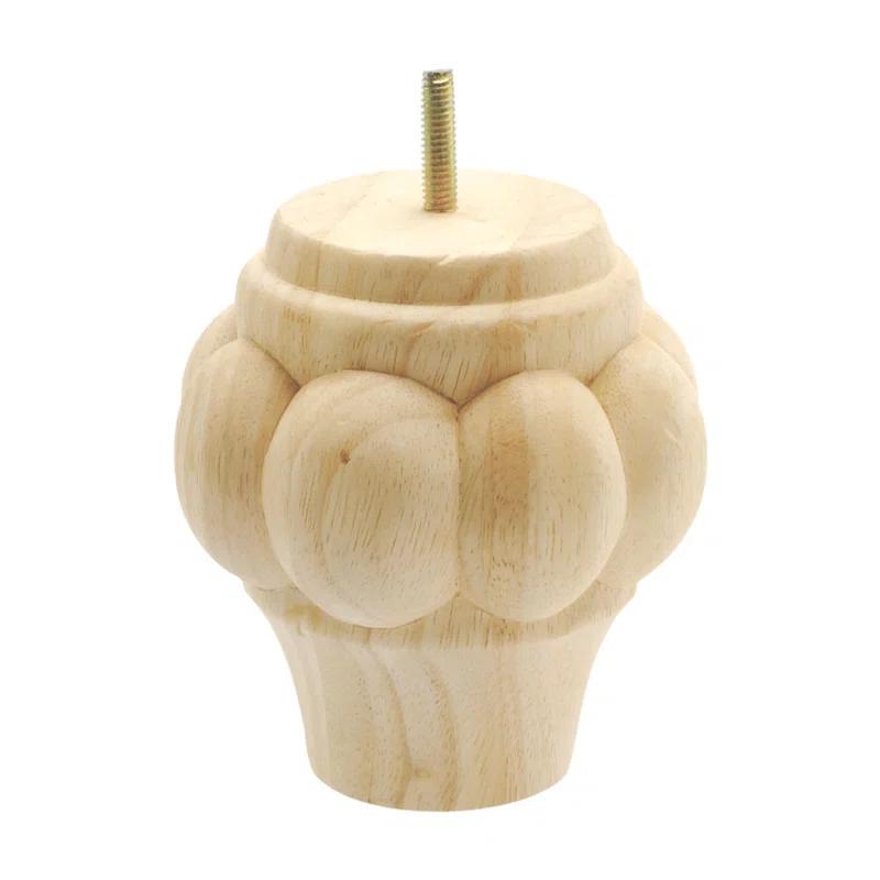 5 in x 4-1/2 in Unfinished Solid Hardwood Round Sofa Leg