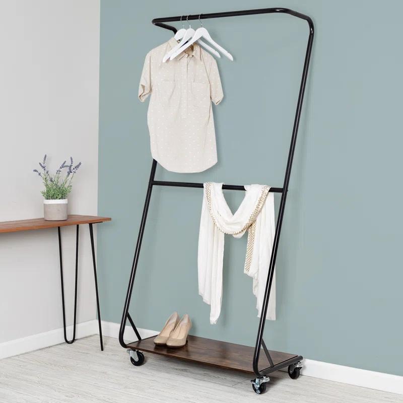 Arnit 33.46'' Metal Rolling Clothing Rack
