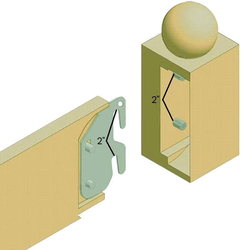 bedCLAW bedCLAW 82" Replacement Medium Finish Wooden Side Rails for Queen or King Beds