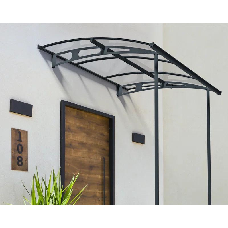Canopia Palram - Canopia Vega 79.7'' W x 96.3'' D Acrylic Glass Gray Cover Stationary Patio Awning & Reviews | Wayfair