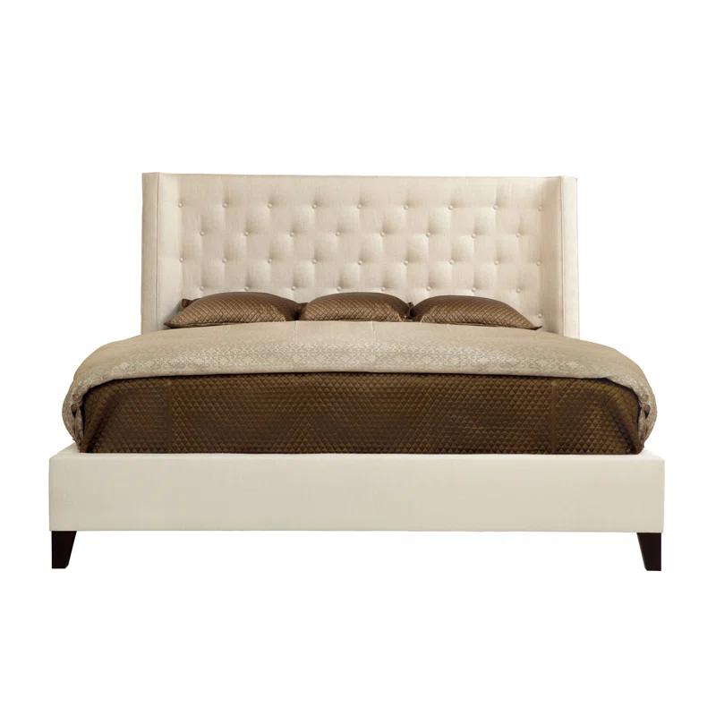 Maxime Upholstered Wingback Bed