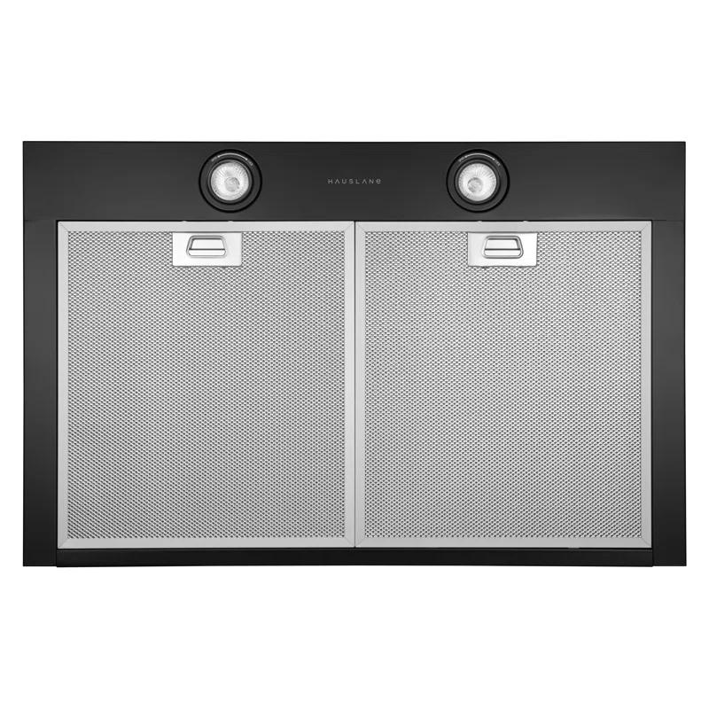 Hauslane Hauslane Wall Mount Range Hood 30 Inch | Wall Chimney | 6” Duct/Ductless Convertible, Strong Suction, Six-layer Aluminum Filters, Changeable LED Lamps, Stove Kitchen Vent Hood WM-530BLK-30B