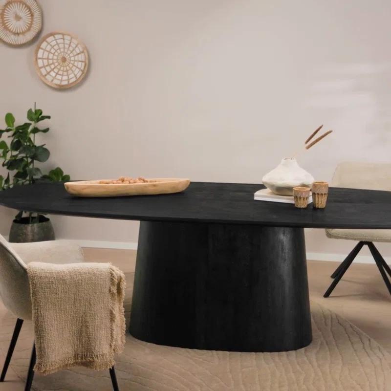 Eleonora Aron Oval Solid Wood Top Dining Table