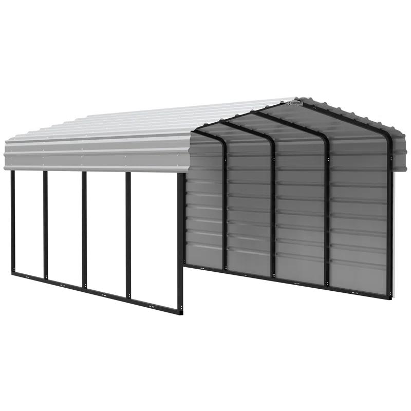 Arrow Arrow Steel Carport with 1 Side Wall Kit, 10X20X07