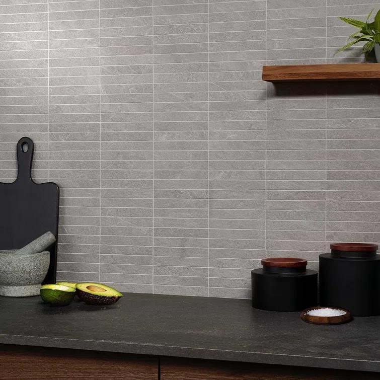 Bond Tile Monolith 11.81 In. X 11.81 In. Stacked Matte Porcelain Mosaic Floor And Wall Tile (5.76 Sq. Ft. / Case)