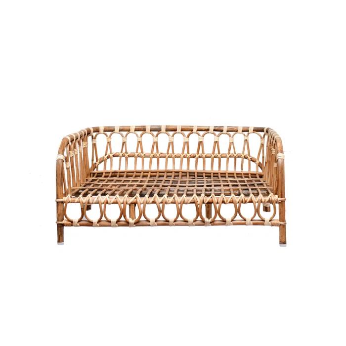 Ebern Designs Wolkey Rattan Pet Bed W/Cushion