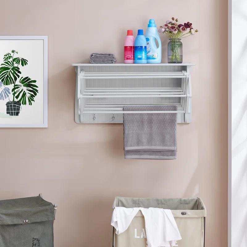 Latitude Run® Collapsible Accordion Wall Mounted Drying Rack