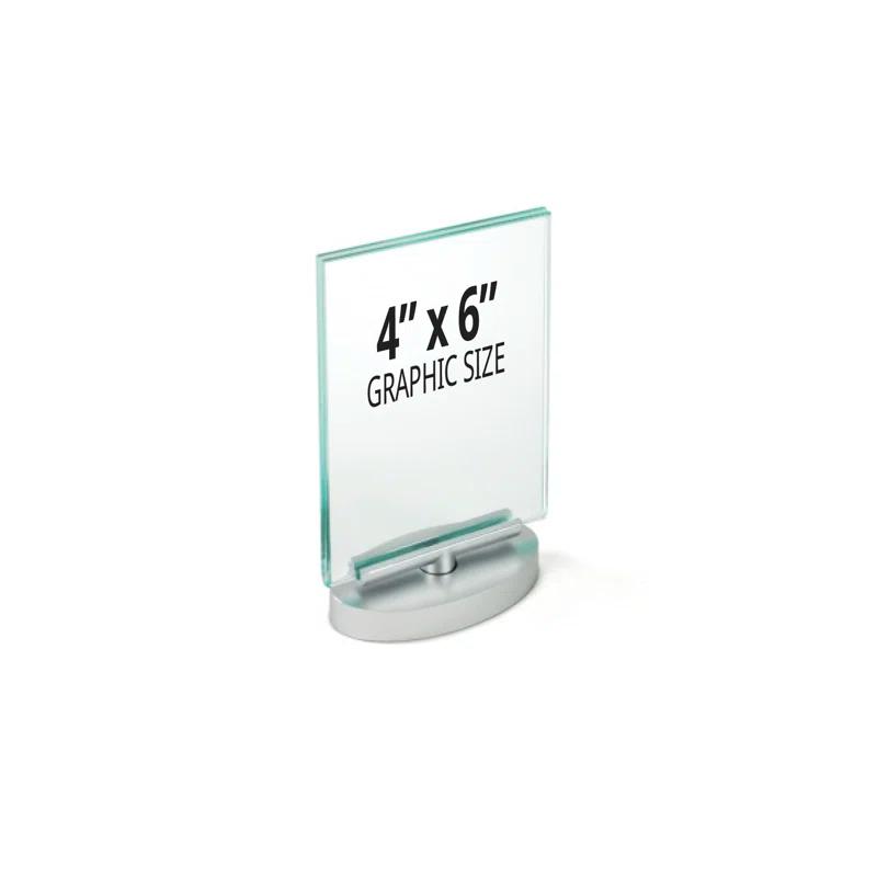 Azar Displays Two-Sided Revolving Acrylic Sign Holder Frame 4"W X 6"H, 2-Pack (Set of 2)