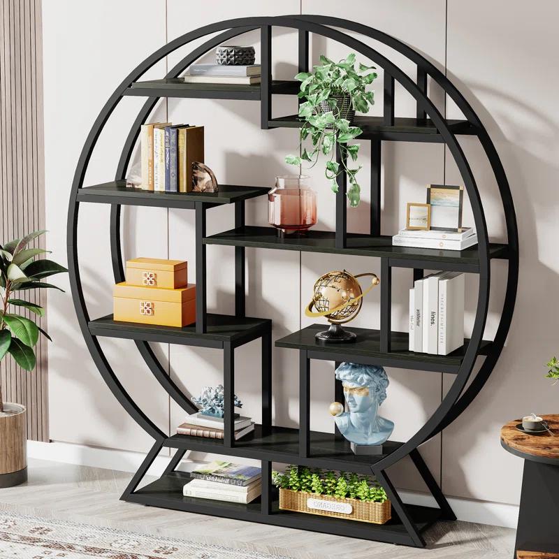 17 Stories Drino 63" H x 59" W Steel Geometric Bookcase