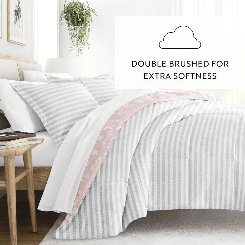 Becky Cameron Down Alternative Pressed Flowers Reversible Comforter Set