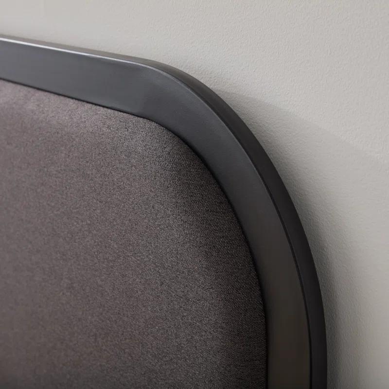 Brookside Metal Bed Frame with Rounded Upholstered Headboard