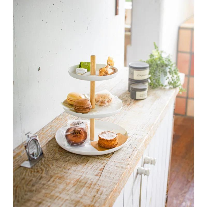 Yamazaki Home Tosca Yamazaki Home 3-Tier Food Serving Stand, Appetizer & Dessert Tray Party Organizer