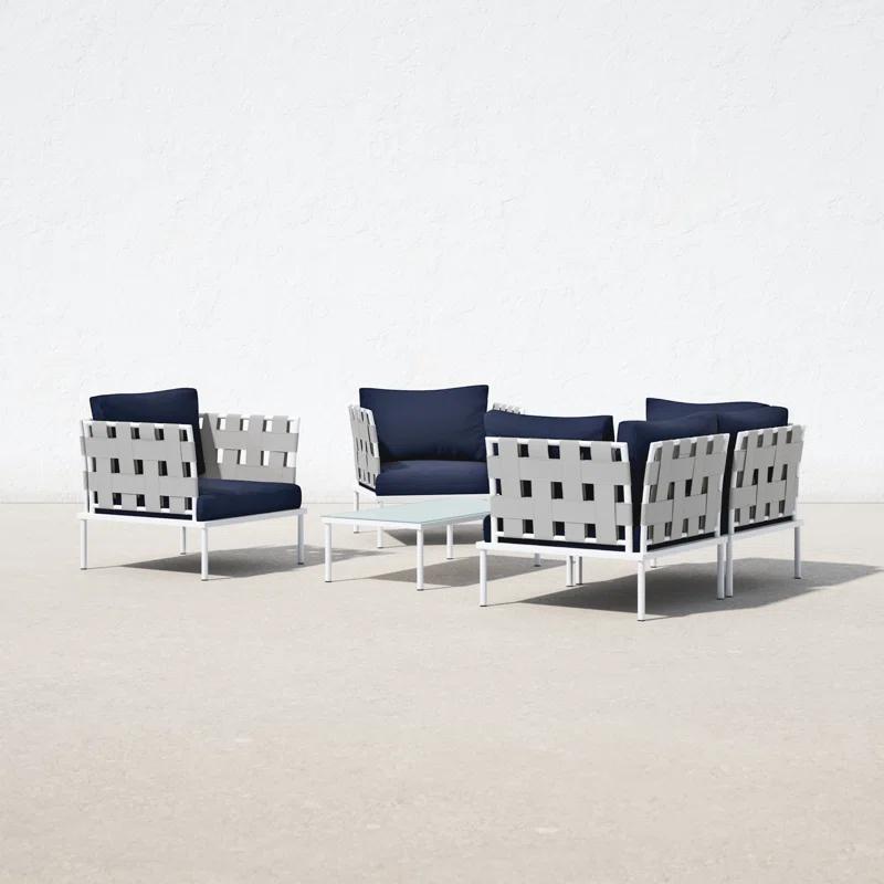 Modway Harmony 5 Piece Outdoor Patio Aluminum Sectional Sofa Set