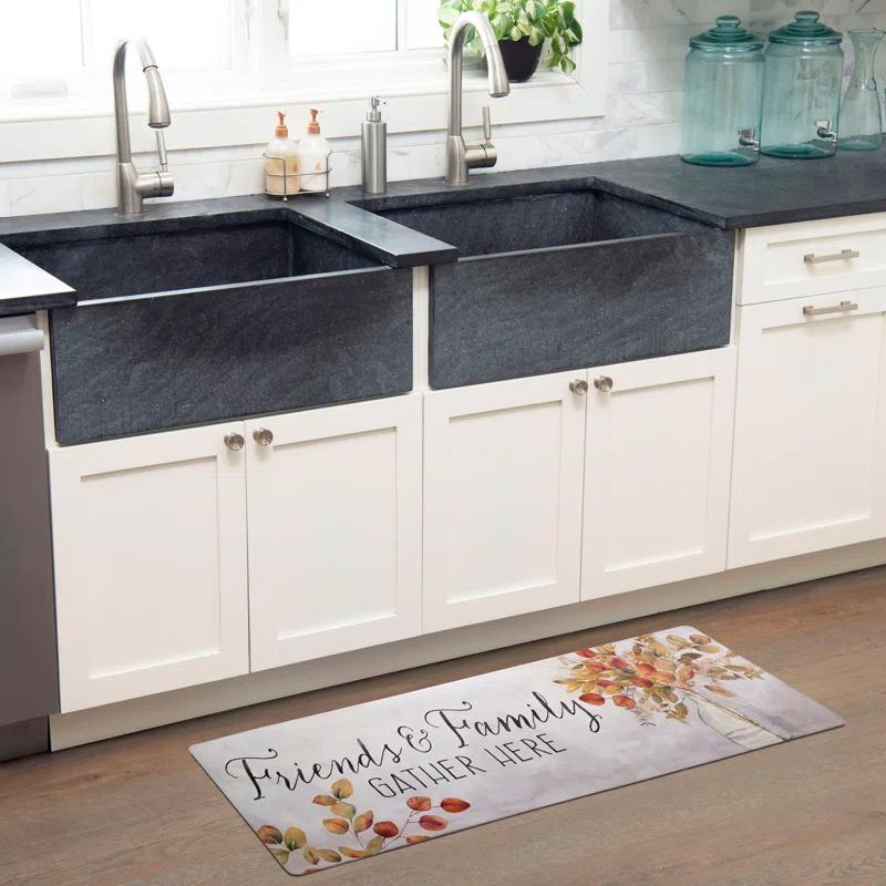 SoHome Cozy Living Friends and Family Gather Eucalyptus Floral Anti-Fatigue Mat