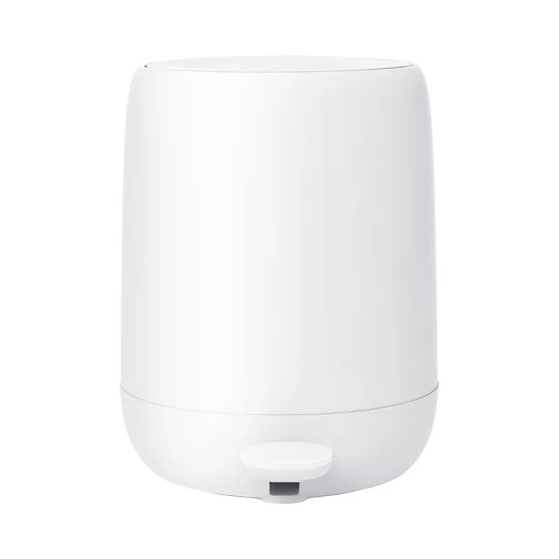 Blomus SONO 1.3-Gallon White Pedal Trash Bin