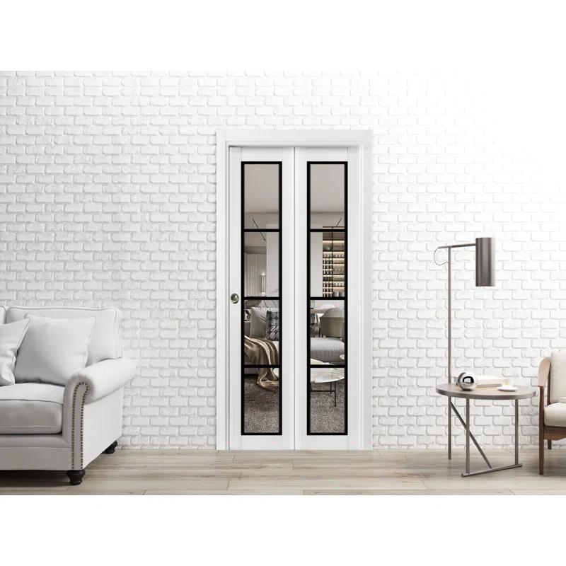 SARTODOORS 2466 Solid + Manufactured Wood Paneled Bi-Fold Door