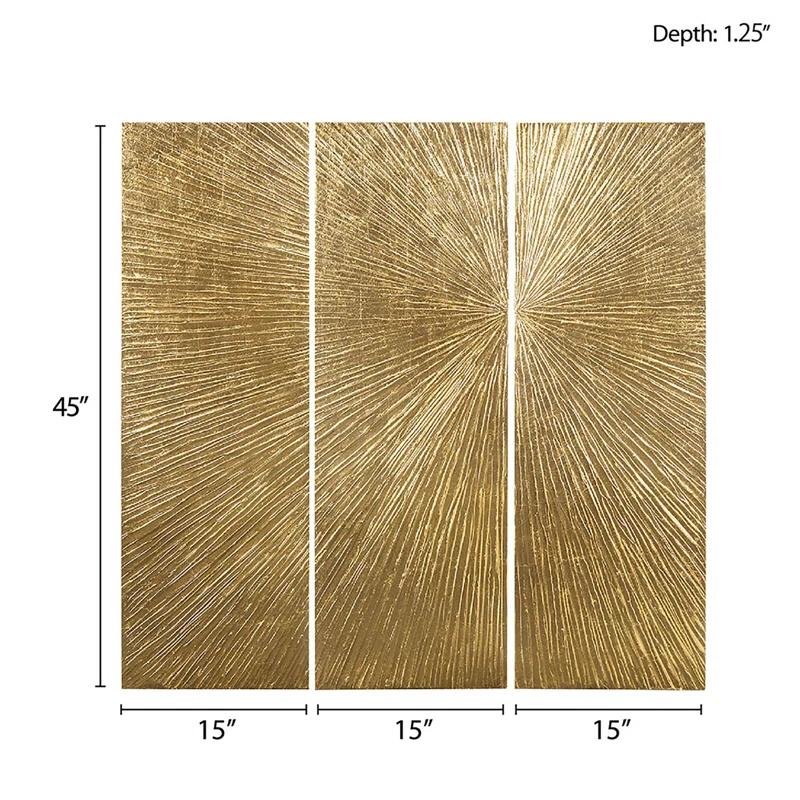 Madison Park Signature Sunburst 3-Piece Hand-Painted Resin Wall Art