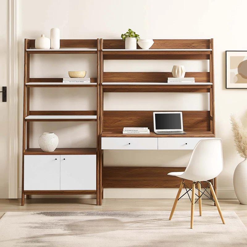 Modway Modway Bixby 2-Piece Wood Office Desk and Bookshelf