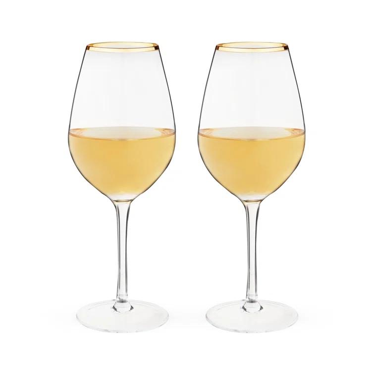 Twine Gilded Stemmed Wine Glasses (Set of 2)