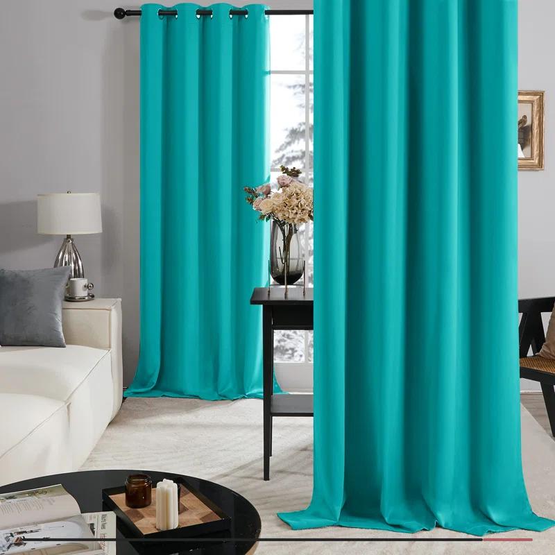 Deconovo Deconovo 100 Percent Blackout with Liner Grommet Curtain Panel Pair (Set of 2)