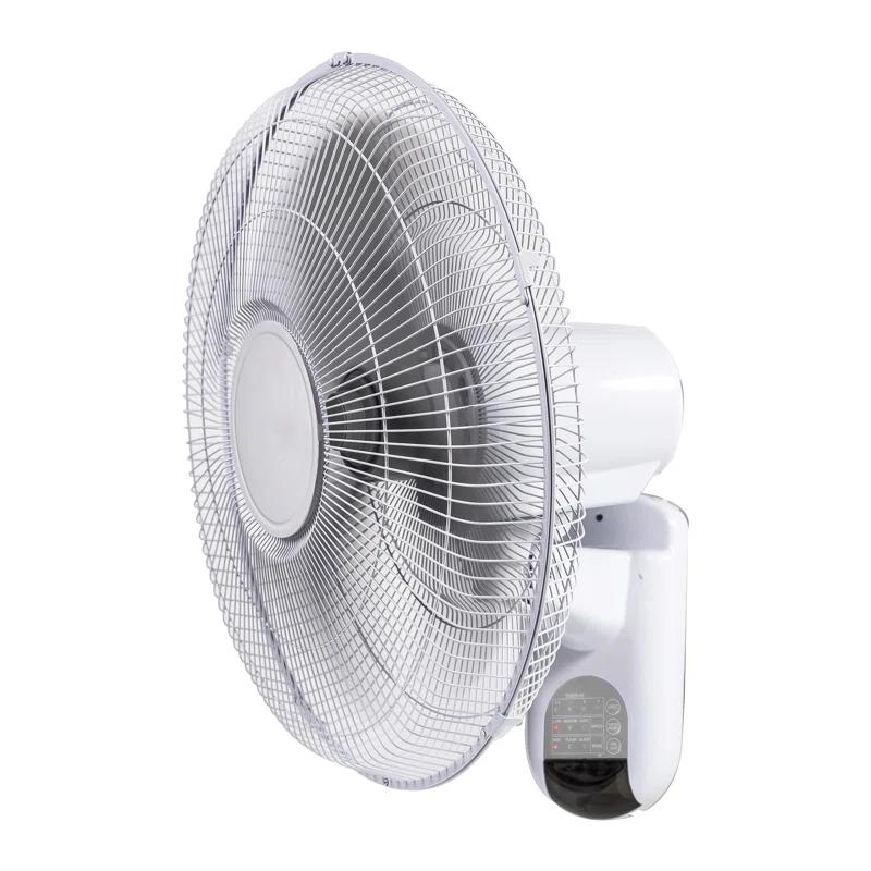UNIVERSAL WINDOW SOLUTIONS Oscillating Wall Mount Fan With Adjustable Vertical Tilt, 16 Inch, 3 Speed, Metal Grille, 90 Degree Oscillation, 3 Modes: Normal, Pulse, And Sleep, 4H Timer, & Wi-Fi App Control