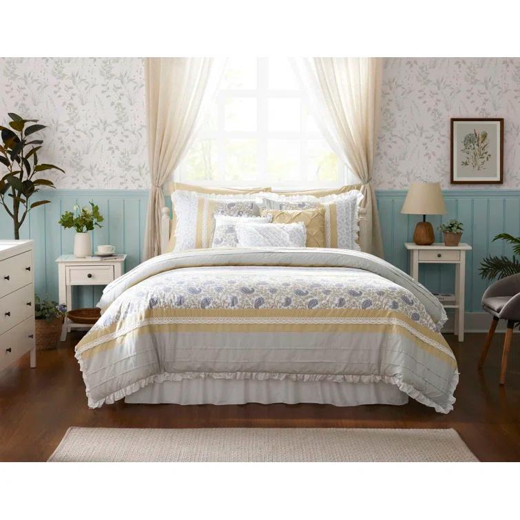 Madison Park Dawn 9 Piece Cotton Percale Comforter Set