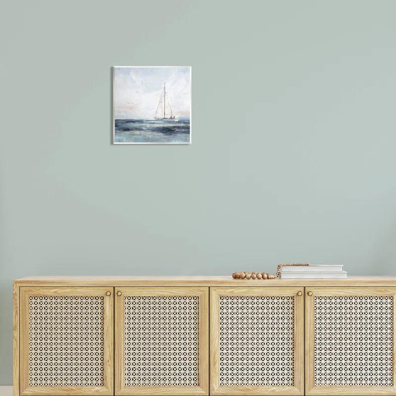 Stupell Industries " Nautical Sailboat Soaring Ocean Birds " by Nina Blue Painting Print