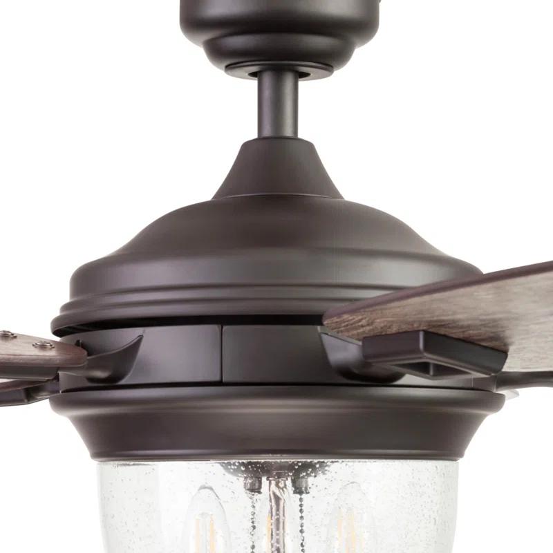 Honeywell Glencrest 52" 5 Blade Damp Rated Ceiling Fan LED Light Kit Included