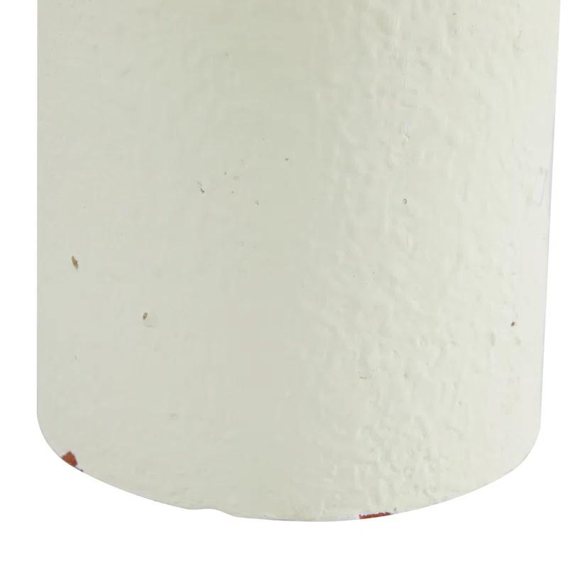 Novogratz Ceramic Decorative White Vase with Terracotta Detailing Set