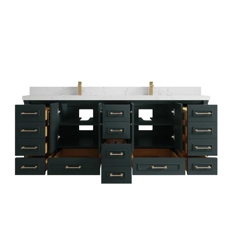 Willow Collections Aberdeen 84'' Double Bathroom Vanity with Quartz Top