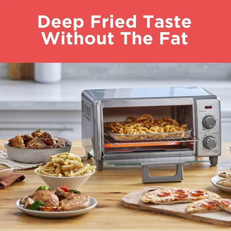 BLACK+DECKER BLACK+DECKER 4-Slice Crisp N Bake Air Fry Toaster Oven, TO1787SS, 5 Cooking Functions, 30 Minute Timer, Stainless Steel