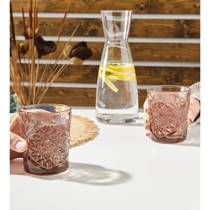 Libbey Hobstar Rose Double Old Fashioned Glasses, 12-Ounce (Set of 4)