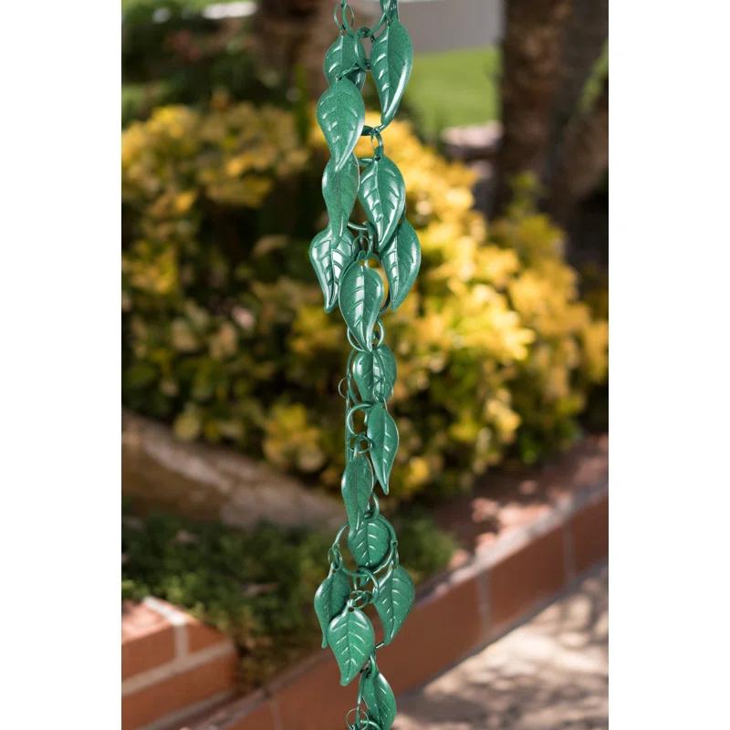 Aluminum Cascading Leaves Rain Chain Replacement Downspout for Gutters