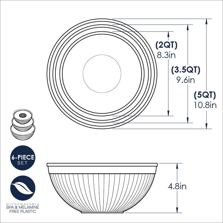 6-Piece Covered Bowl Set (Set of 6)