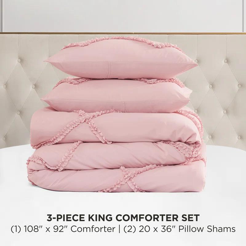 Juicy Couture Juicy Couture Diamond Ruffle Reversible Comforter & Shams Bedding Sets