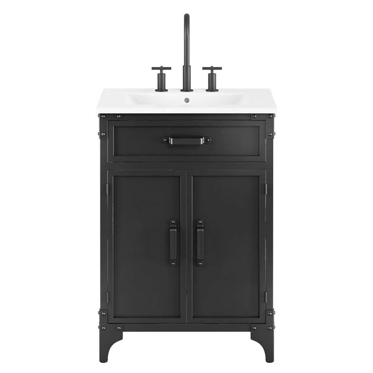 Modway Modway Steamforge 24.5'' Free Standing Single Bathroom Vanity with Ceramic Top