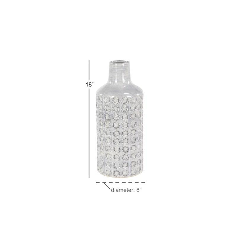 CosmoLiving by Cosmopolitan Porcelain Ceramic Floral Decorative Vase