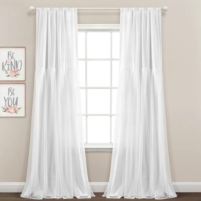 Lush Decor Polyester Semi Sheer Curtain Pair (Set of 2)