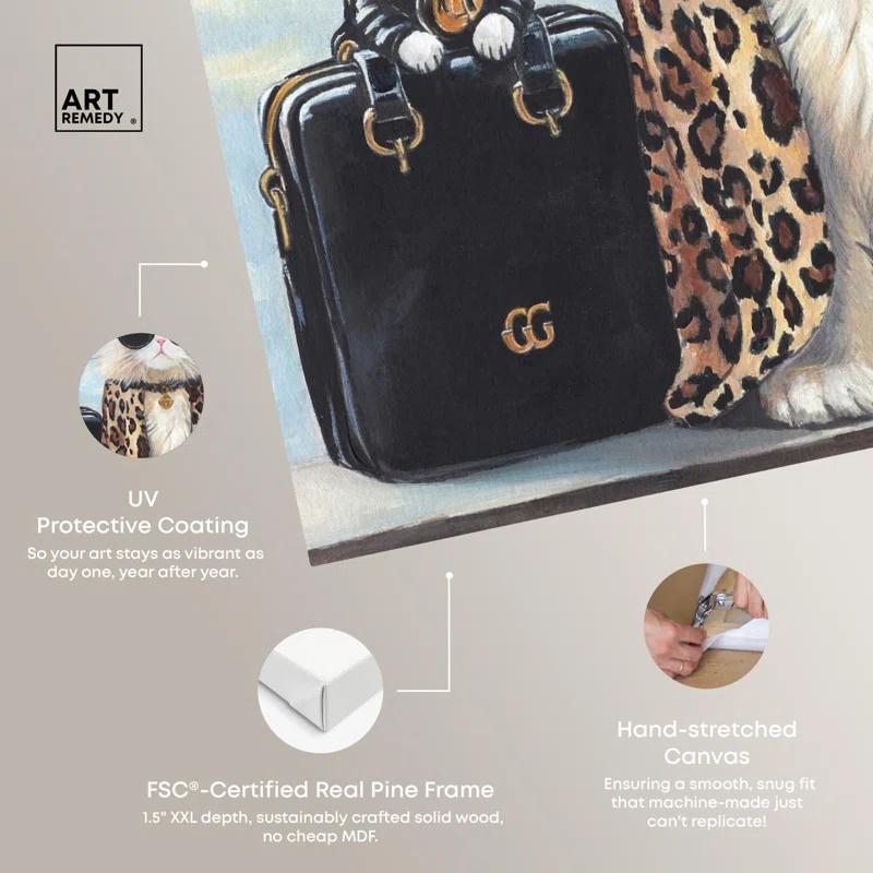 Art Remedy Friendly Fashion Canvas Cute Cat Art Prints by Art Remedy